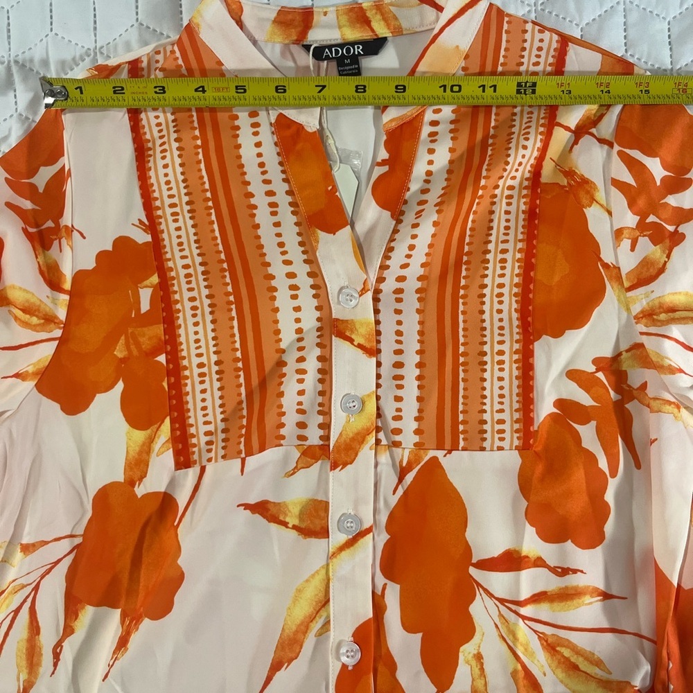 Ador Orange Floral Maxi Dress Medium NWT Boho Resort Vacation Flowy - Picture 6 of 10